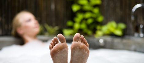 Relaxing in jacuzzi